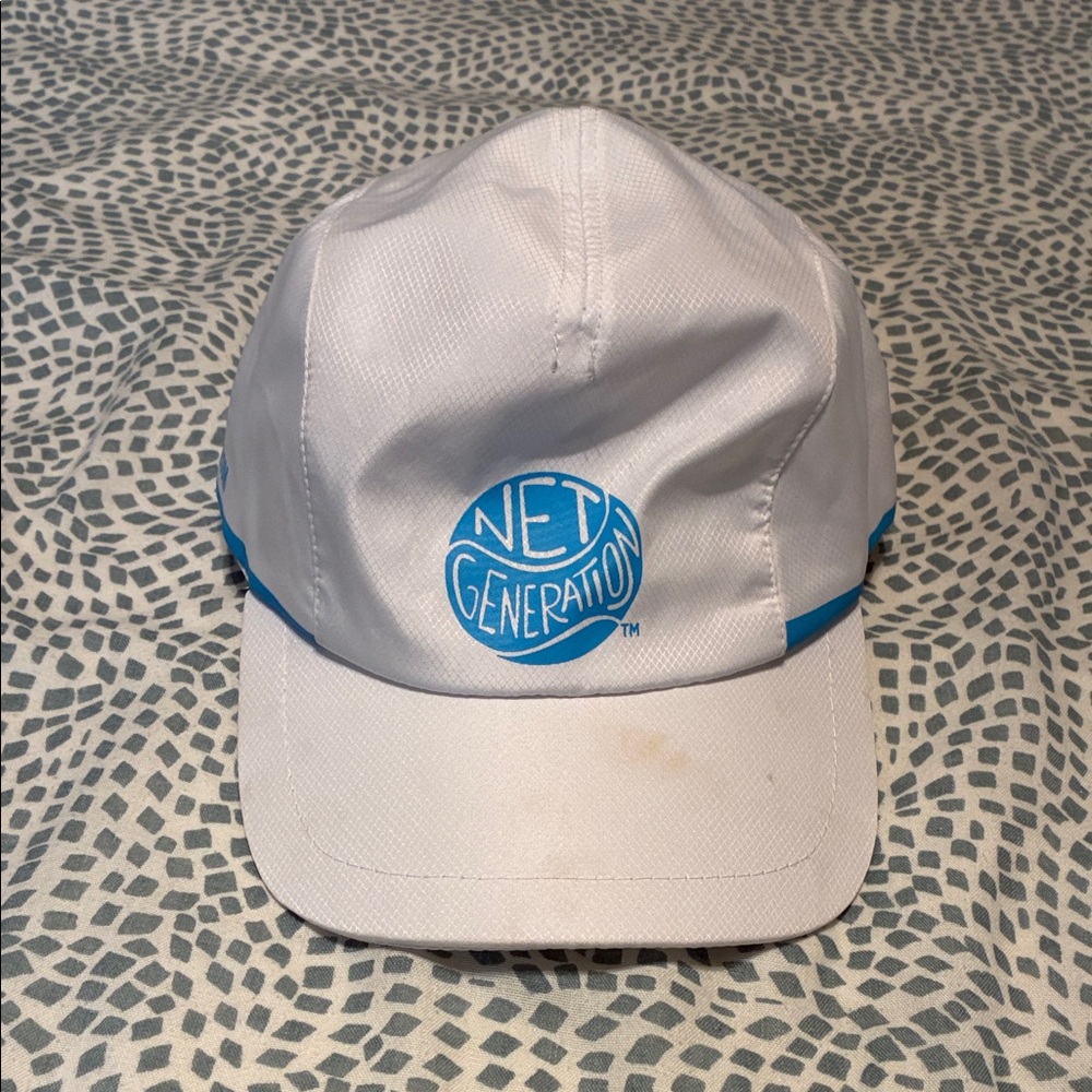 White and Blue 'Net Generation' Tennis Hat